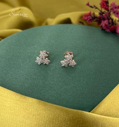 CZ ROSE GOLD FLORAL PENDANT SET