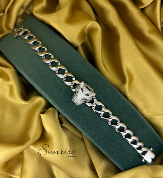 CZ PANTHER SILVER BRACELET