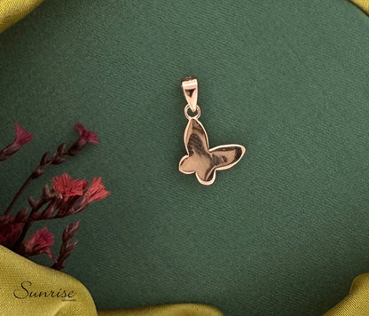 TWIN BUTTERFLY ROSE GOLD  PENDANT SET