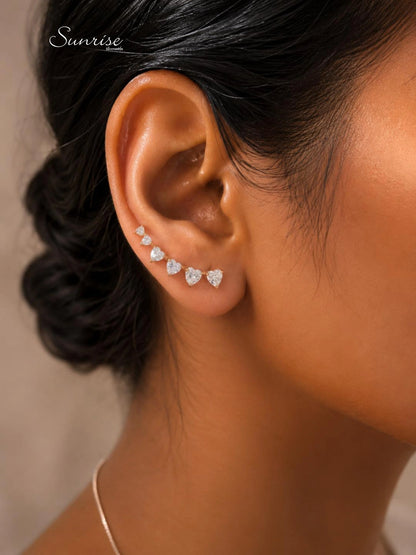 LITTLE HEARTS ROSE GOLD EARCLIPS
