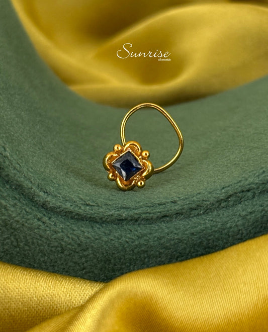 BLUE STONE SPIRAL NOSE PIN
