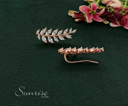 LEAVES ROSE GOLD EARCLIPS