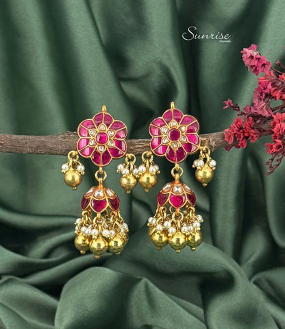 KUNDAN FLORAL JHUMKA