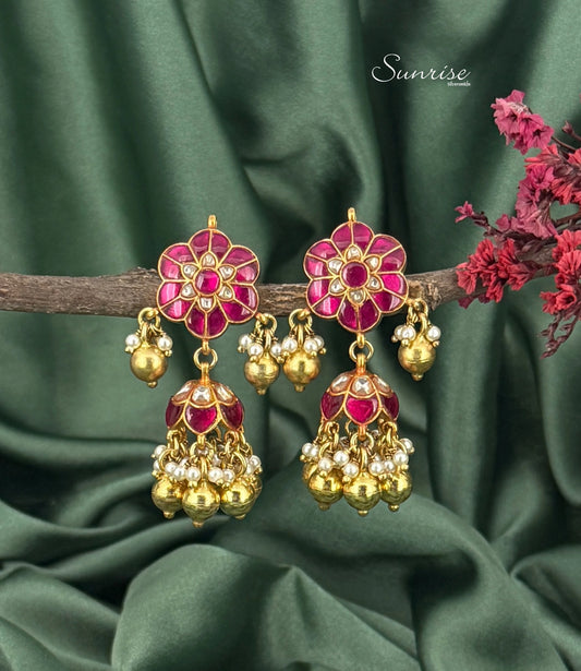 KUNDAN FLORAL JHUMKA