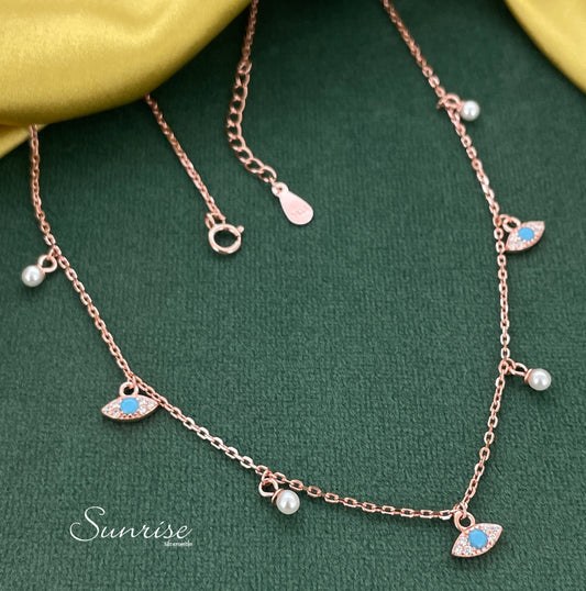 EVIL EYE ROSE GOLD NECKLACE