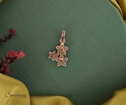 CZ ROSE GOLD FLORAL PENDANT SET