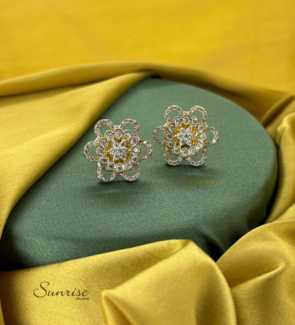 CZ FLORAL STUDS