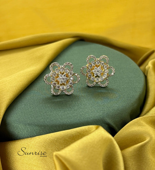 CZ FLORAL STUDS