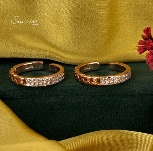 TRENDY ROSE GOLD TOE RINGS