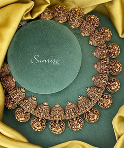 ANTIQUE LAKSHMI KASU NECKLACE SET