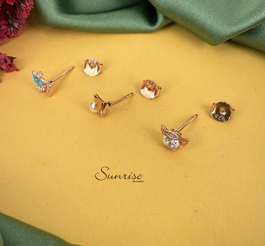 ROSE GOLD EARS PIERCING -3 PIECE SET