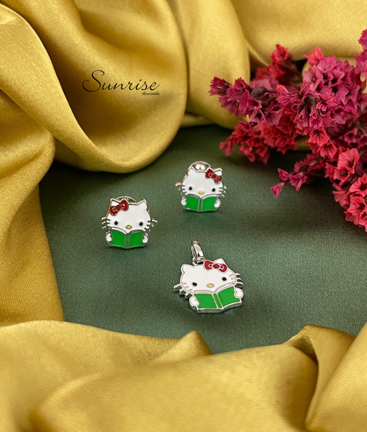 HELLO KITTY ENAMEL PENDANT SET