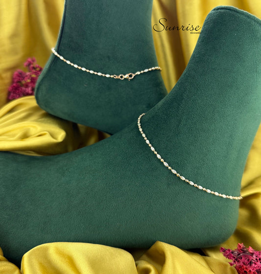 TWO TONE BEADS ANKLETS