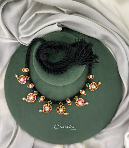KUNDAN MANGO BLACK THREAD NECKLACE