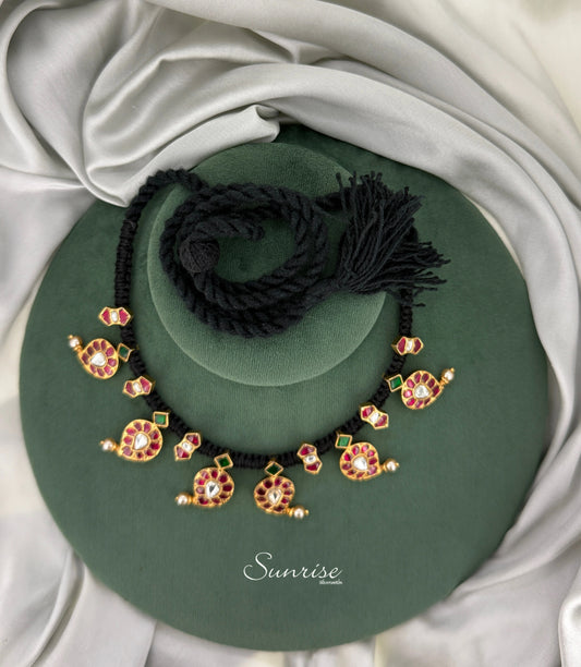 KUNDAN MANGO BLACK THREAD NECKLACE