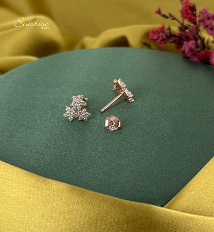 CZ ROSE GOLD FLORAL PENDANT SET