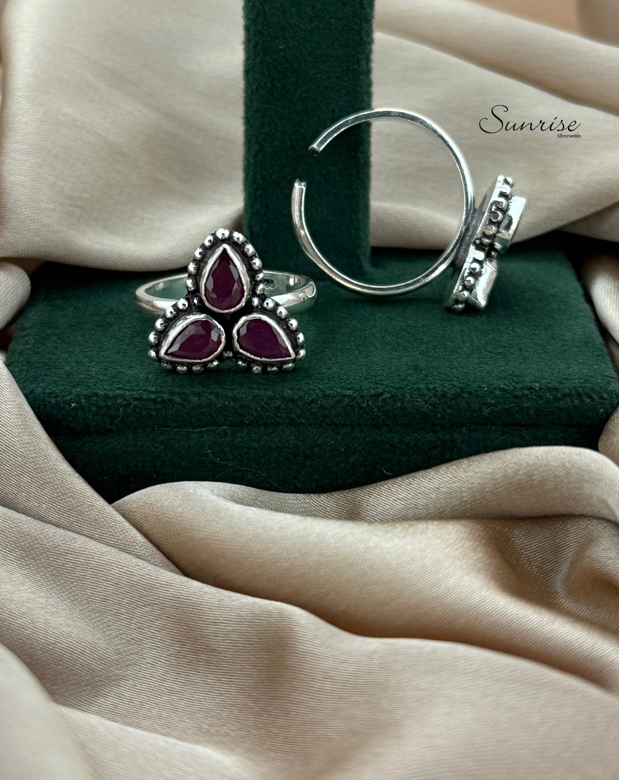 PINK CUT STONE TOE RINGS – Sunrise Silversmiths
