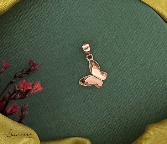 TWIN BUTTERFLY ROSE GOLD  PENDANT SET