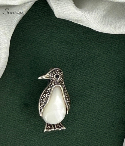 MARCASITE PENGUIN PIN BROOCH