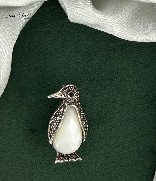 MARCASITE PENGUIN PIN BROOCH
