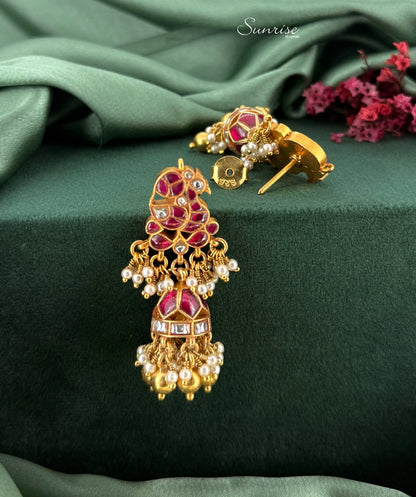 PEACOCK KUNDAN JHUMKA