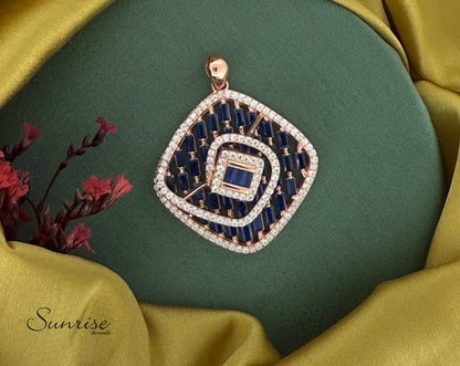 FANCY BLUE STONE PENDANT SET