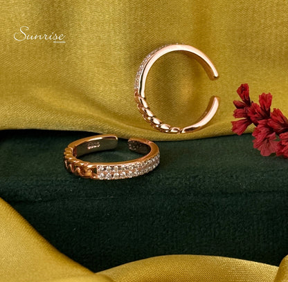TRENDY ROSE GOLD TOE RINGS
