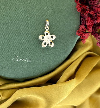 CUT STONE FLORAL PENDANT SET