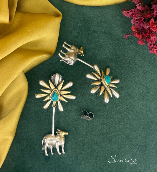 TWO TONE NANDI EARRINGS