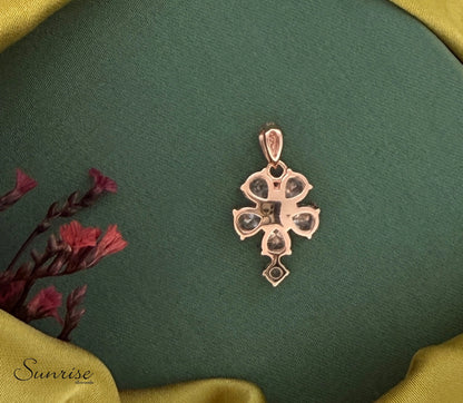 CZ FLORAL PENDANT SET