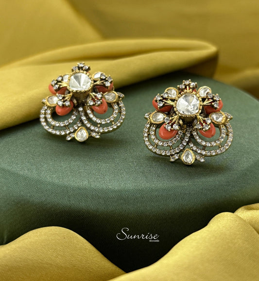 VICTORIAN CORAL EARRINGS