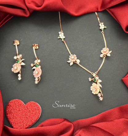 ROSE GOLD MOP NECKLACE SET