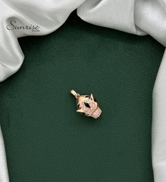 ROSE GOLD PANTHER HEAD  PENDANT