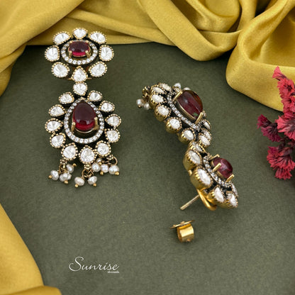 CLASSIC WINE STONE PENDANT SET