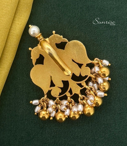 GANDABERUNDA WHITE KUNDAN PENDANT