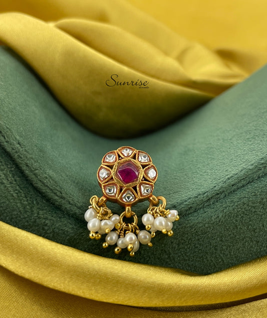 CLIP ON KUNDAN NOSE PIN