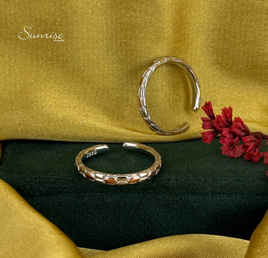 TWO TONE BAND TOE RINGS
