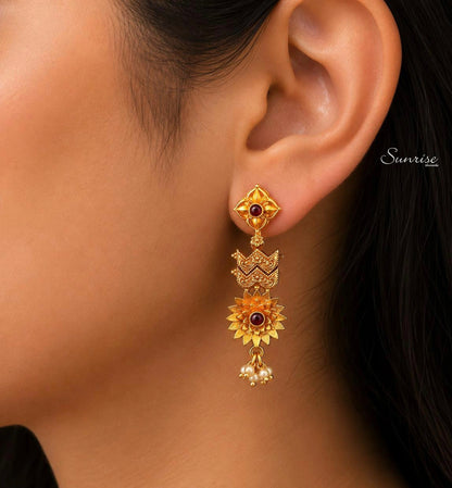 FLORAL ANTIQUE  EARRINGS