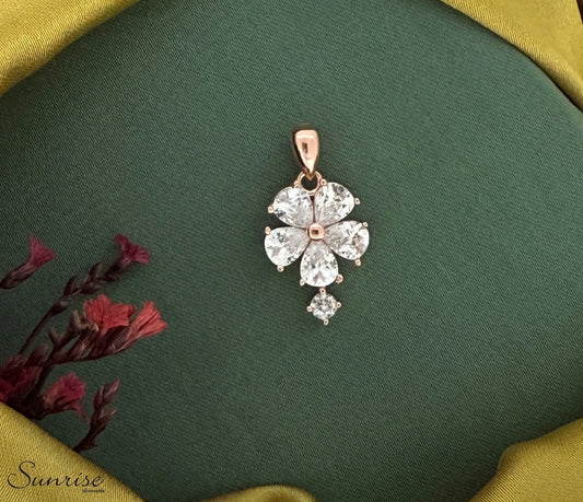 CZ FLORAL PENDANT SET