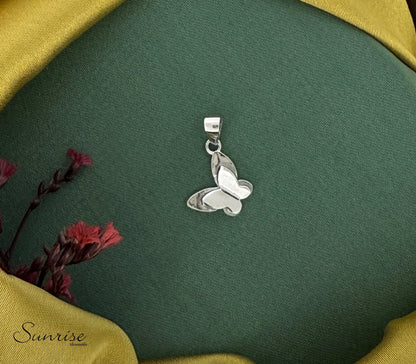 TWIN BUTTERFLY SILVER PENDANT SET