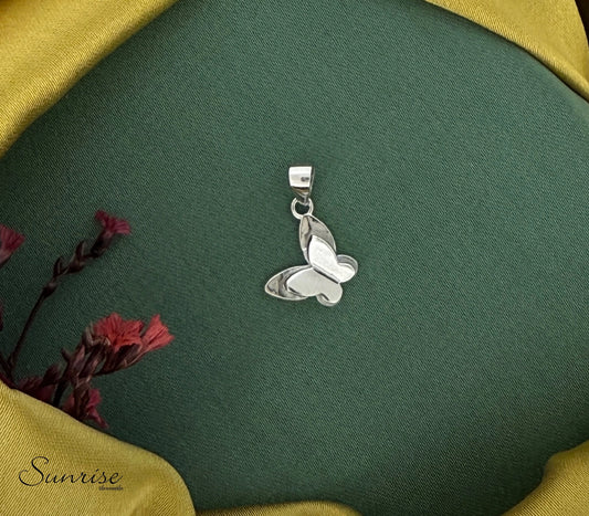 TWIN BUTTERFLY SILVER PENDANT SET