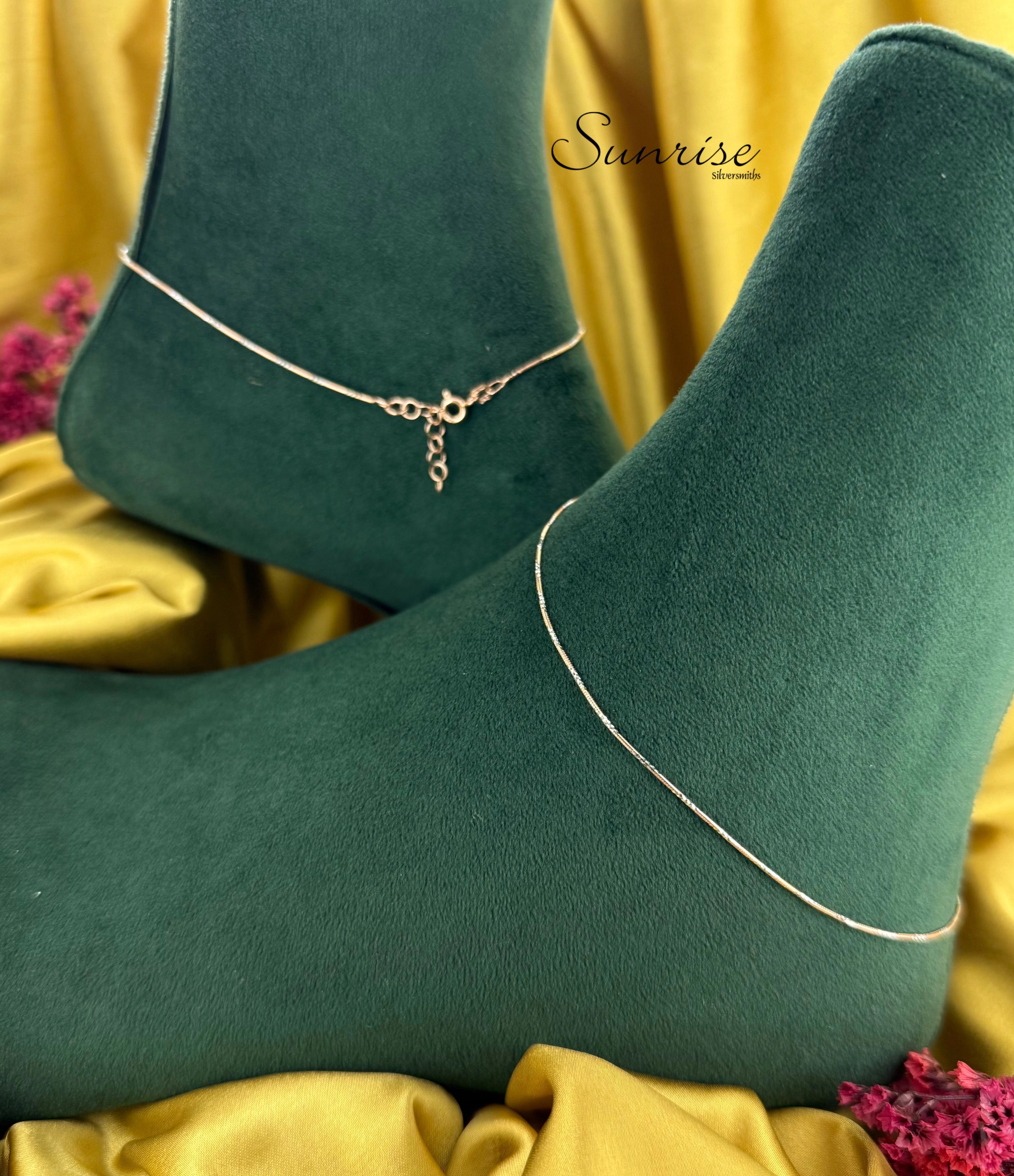 TWO TONE PLAIN ANKLETS – Sunrise Silversmiths