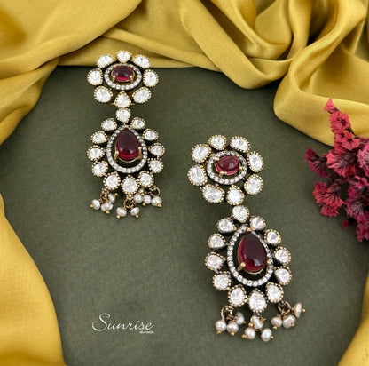 CLASSIC WINE STONE PENDANT SET