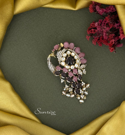 PEACOCK VICTORIAN PENDANT SET