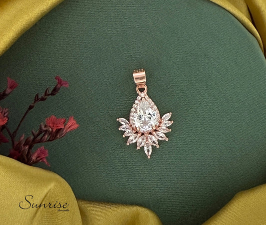 CZ ROSE GOLD PENDANT SET