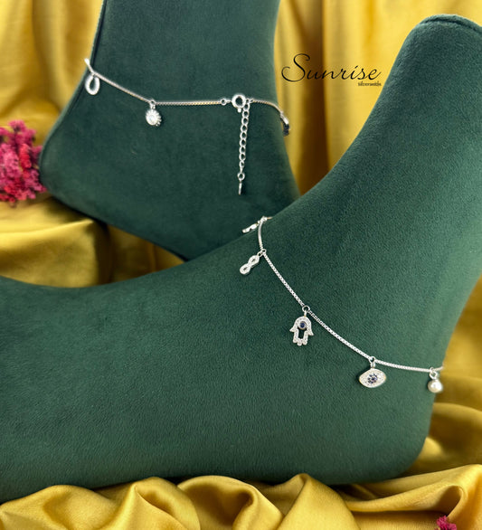 FANCY CZ CHARM ANKLETS