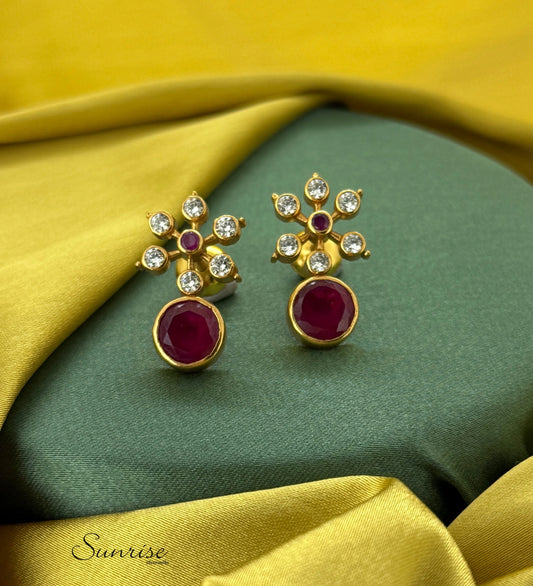 RED STONE EARRINGS