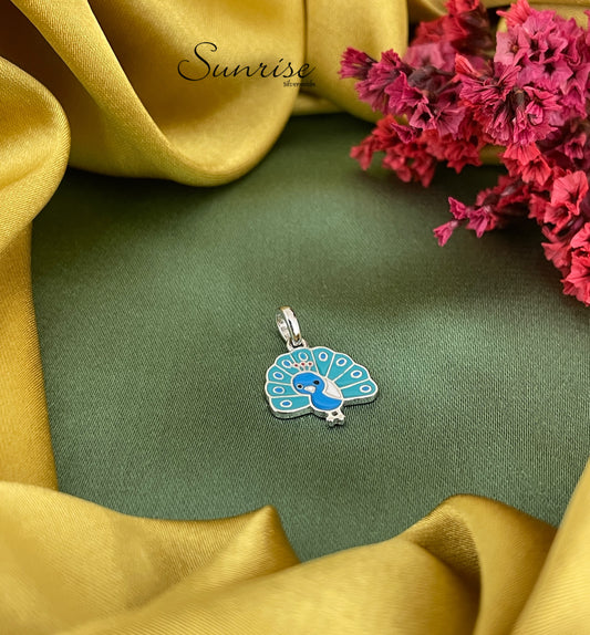 PEACOCK ENAMEL PENDANT SET