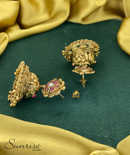 KUNDAN STUDDED NAKSHI JUMKAS