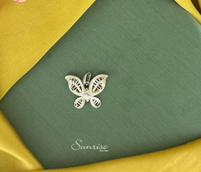 CZ PINK BUTTERFLY PENDANT SET